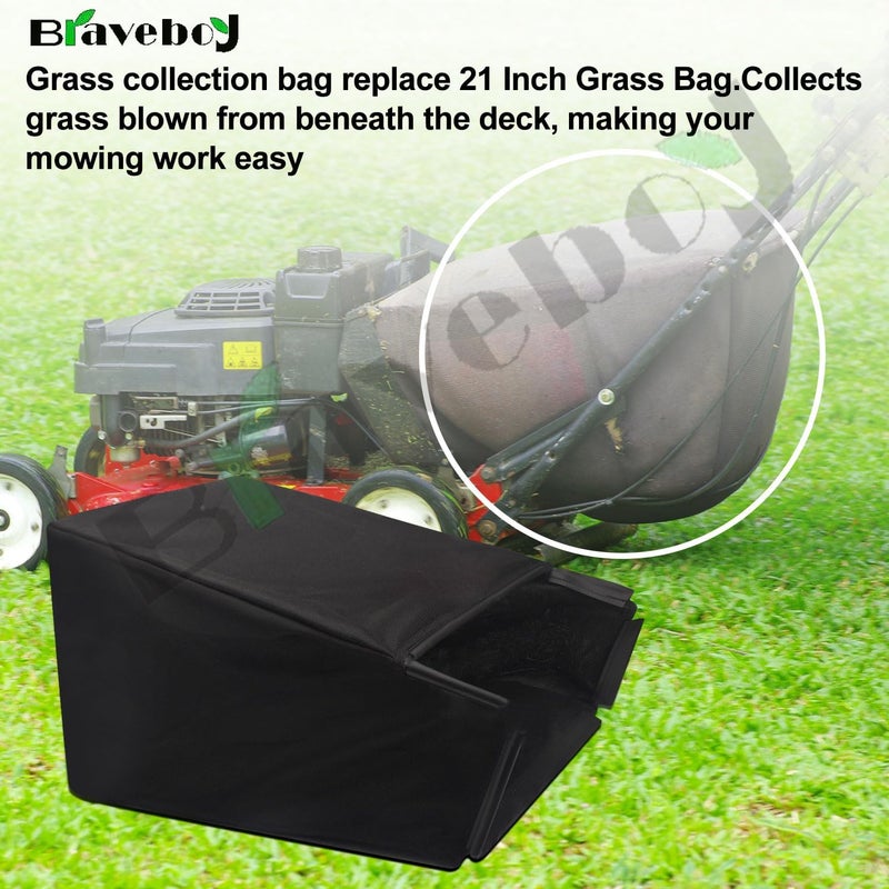 Braveboy 964-04007A 664-04007 Grass Bag Compatible with MTD Troy Bilt 21" Lawn Mower Grass Collection Bag for 664-04011 664-04027 664-04034 & More - (No Frames) - Image 2